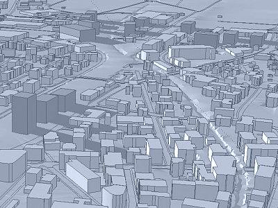 3D-Visualisierung für Studie Höhere Häuser und Hochhäuser